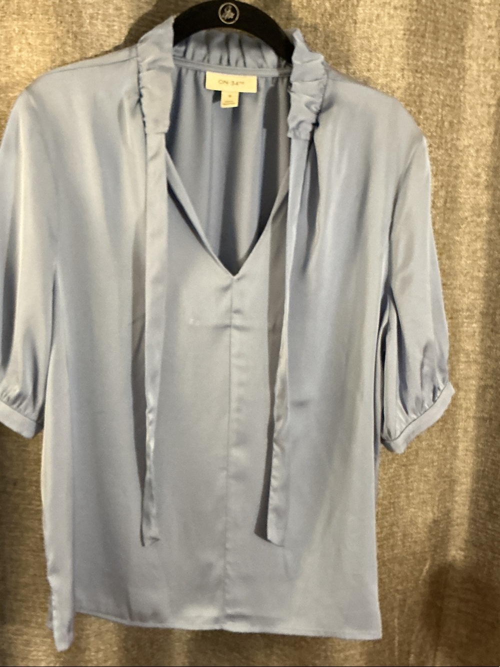 Cynthia Steffe Pale Blue Tie-Neck Blouse